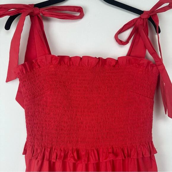 Tuckernuck Red Midi Dress with Bow Straps - Picture 3 of 6